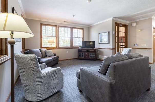 Cozy seating area in a senior living facility