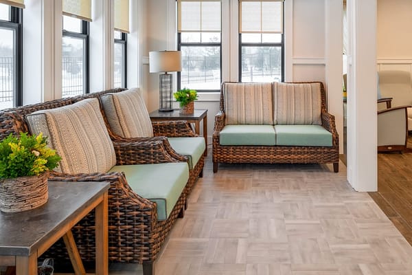 Comfortable seating area in a common space