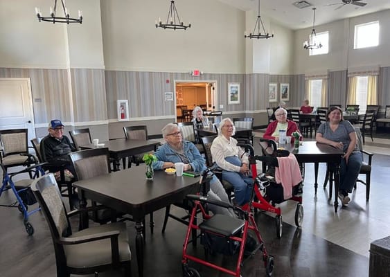 Residents enjoying a gathering in a common area
