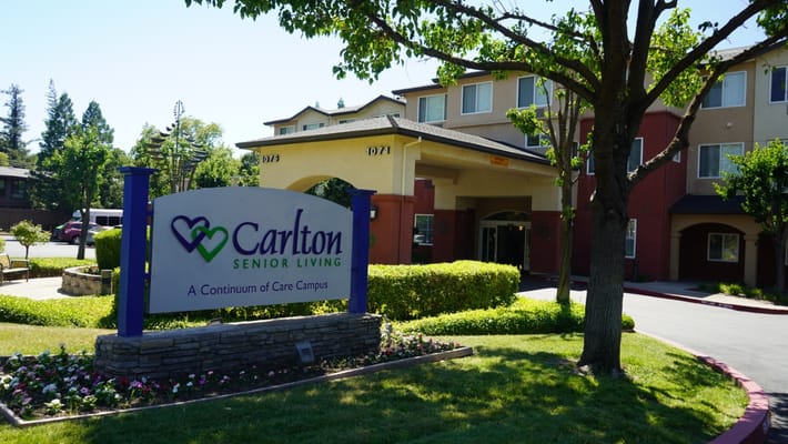 Front entrance of Carlton Senior Living facility