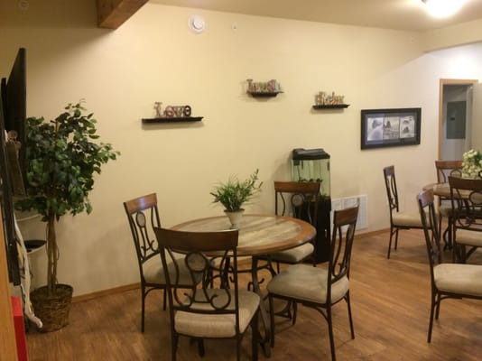 Common area with seating and decor