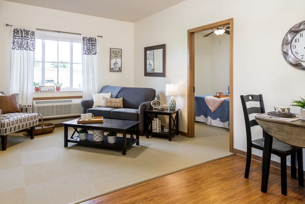 Cozy interior living space with seating and decor