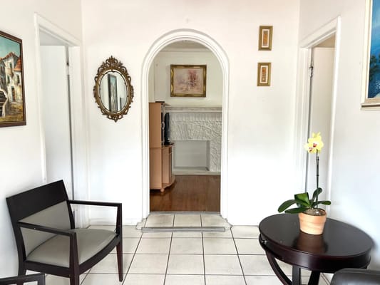 Bright interior view of a common area with decor