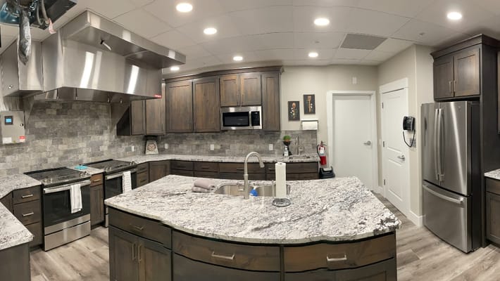 Modern kitchen in an assisted living facility