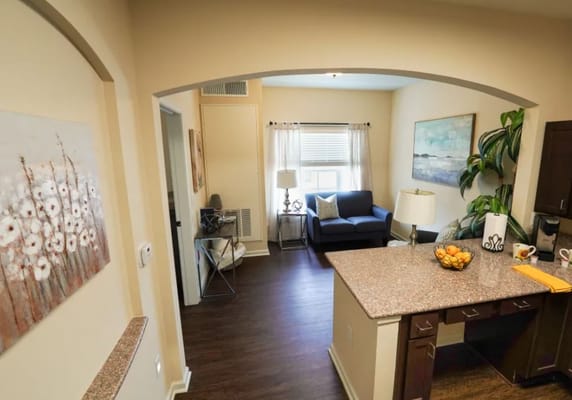 Cozy interior of a senior living suite