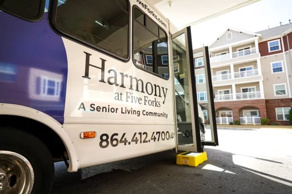 Facility vehicle outside the building