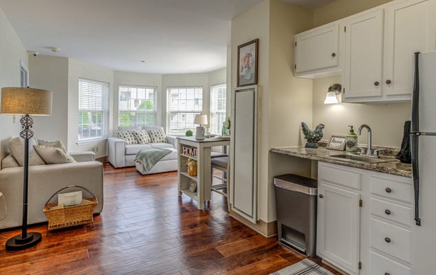 Bright interior view of a contemporary living space