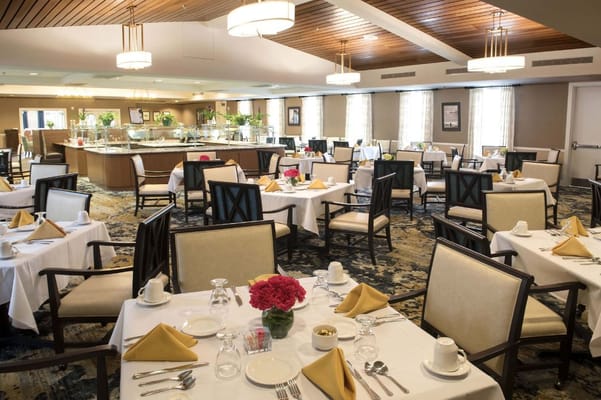 Elegant dining room set for a meal