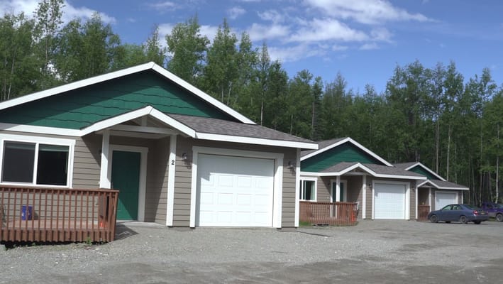 Exterior view of single-family homes at J and J Independent Living