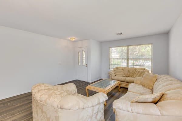 Bright common area with comfortable seating