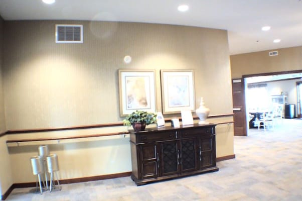 Interior view of a common area with decor