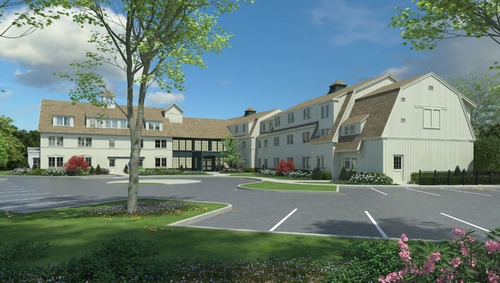 Exterior view of Marbridge Retirement Center building