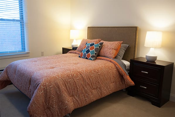 Cozy bedroom in a senior living facility