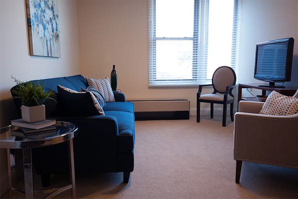 Cozy interior living room with furniture