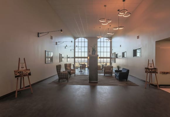 Welcoming common area with seating and natural light