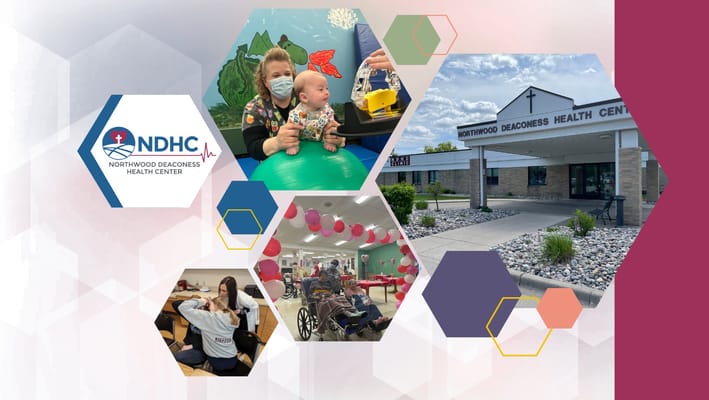 Logo of Northwood Deaconess Health Center with facility images