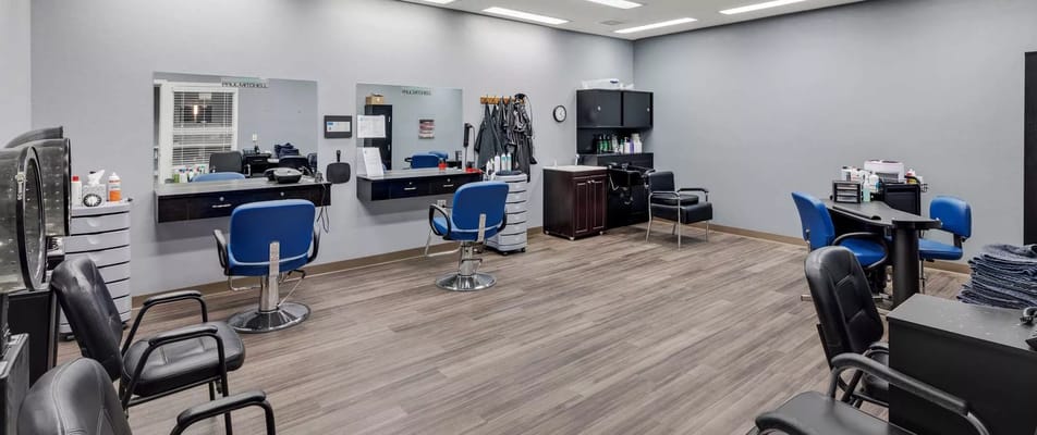 Interior view of a salon within the facility