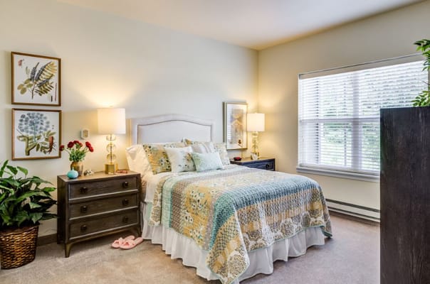 Cozy resident bedroom with decorative elements