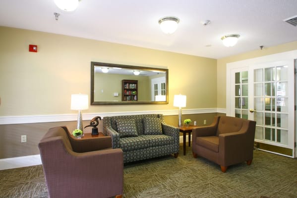 Comfortable seating area in a common room