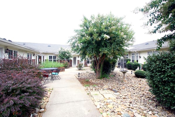 Garden area with pathways and seating