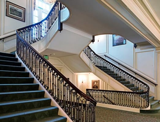 Elegant staircase in the facility's interior