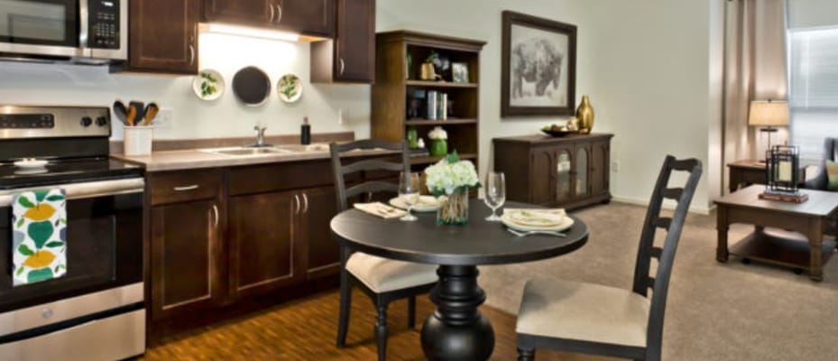 Cozy and modern kitchen area in a living space