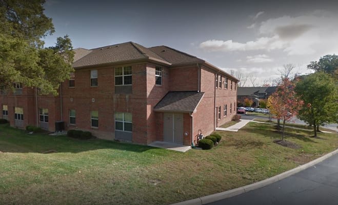 Exterior view of a senior living facility building