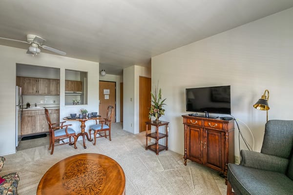 Bright interior of a resident living space