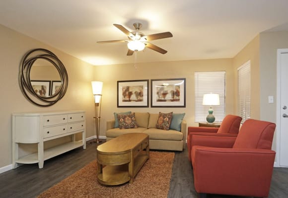 Bright interior living area with comfortable furniture