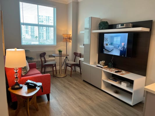 Cozy interior lounge area with modern decor