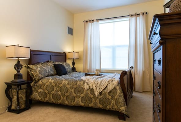 Cozy bedroom in assisted living facility