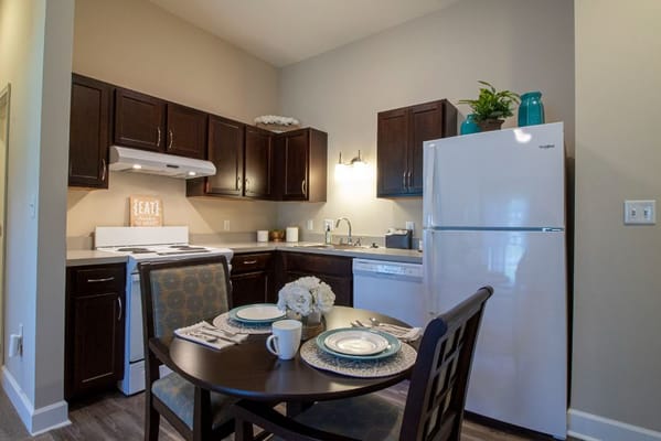 Cozy kitchenette area in a resident's suite