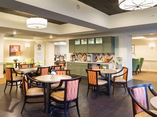 Inviting dining area with tables and chairs