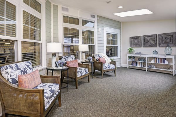 Bright common area with comfortable seating