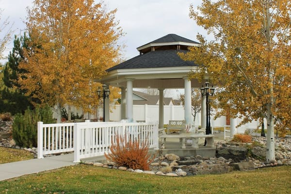 Gazebo in an autumn garden setting