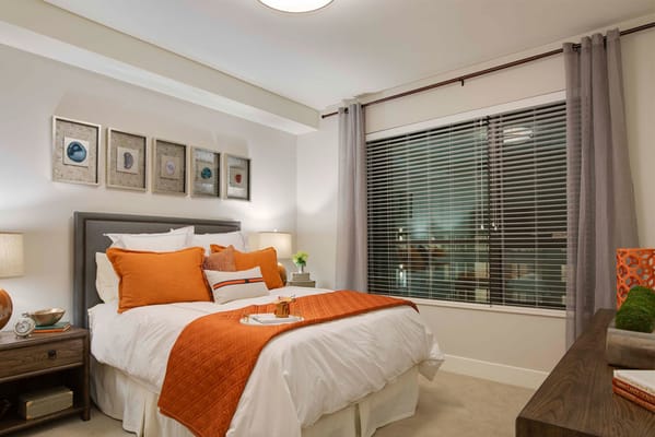 Cozy and well-decorated resident room with bed