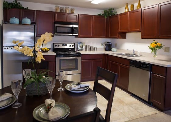 Stylish kitchen with modern appliances and decor