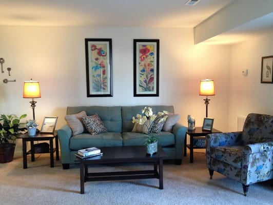 Comfortable living room in a senior community