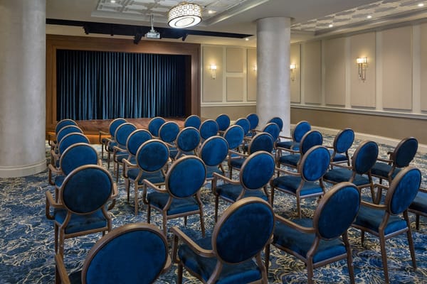 Interior of a common area set for an event