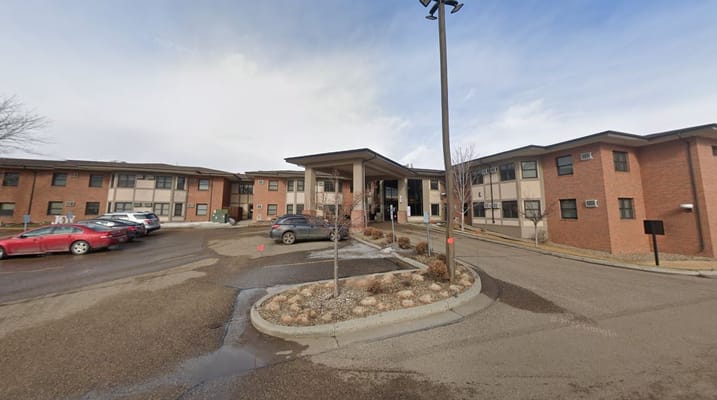 Main entrance of Valley View Heights senior living facility