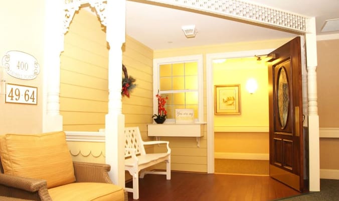 Welcoming lobby area with seating and decor