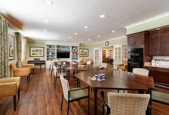 Bright and spacious interior common area with seating