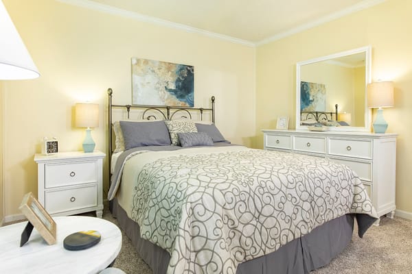 Cozy bedroom with a bed and side tables