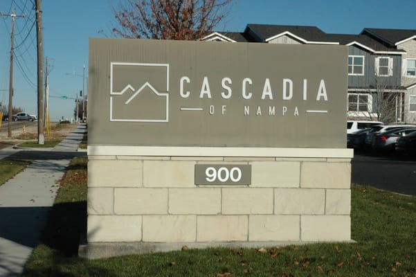 Sign of Cascadia of Nampa at the facility entrance