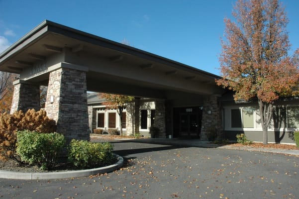 Exterior view of 'Grace Assisted Living' building entrance