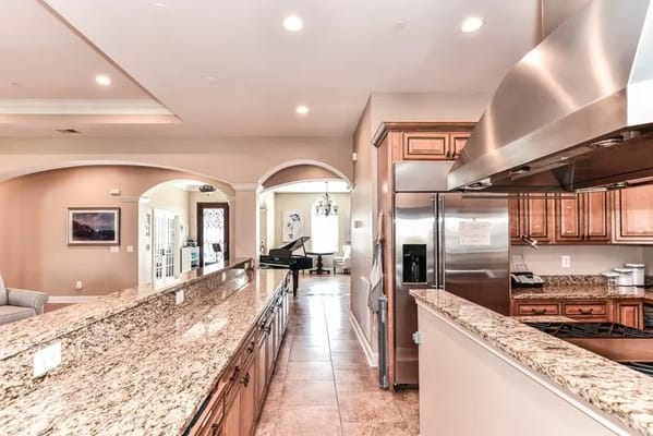 Interior view of a communal kitchen area