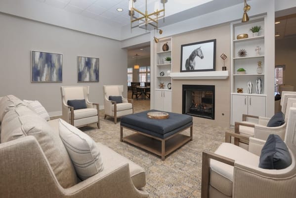 Bright common area with comfortable seating