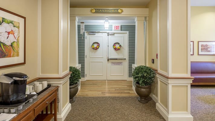 Interior hallway with decorative elements and doors