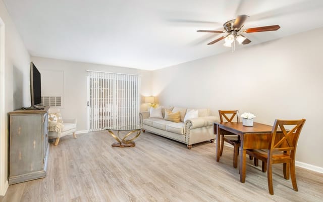 Bright interior of a resident living room