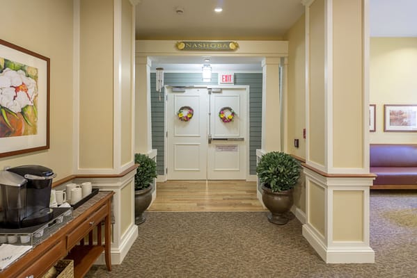 Interior corridor leading to resident area